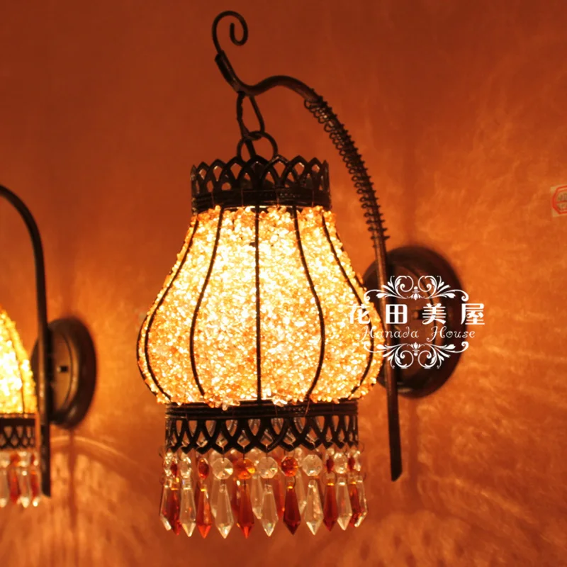 bohemia handmade crystal beads wrought iron wall lamp bedroom Bedside Lamp E27 110-240V
bohemia handmade crystal beads wrought iron wall lamp bedroom Bedside Lamp E27 110-240V