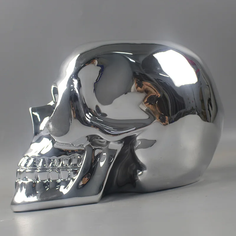 Creative Silver Shiny Skull Head Vase Ornaments Interior Decorations Simple Modern Resin Handicrafts Model Room Display Decors
Creative Silver Shiny Skull Head Vase Ornaments Interior Decorations Simple Modern Resin Handicrafts Model Room Display Decors