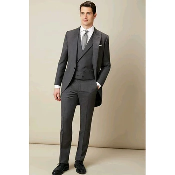 2017 Latest costume homme Italian Grey Tailcoat Men Suit Groom Blazer Slim Fit 3 Piece Tuxedo Custom mens Suits Terno Masculino
2017 Latest costume homme Italian Grey Tailcoat Men Suit Groom Blazer Slim Fit 3 Piece Tuxedo Custom mens Suits Terno Masculino