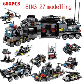 695+pcs Technic Move Police Station Building Blocks Toys Compatible City Special SWAT Weapon Truck Bricks Toys For Child
695+pcs Technic Move Police Station Building Blocks Toys Compatible City Special SWAT Weapon Truck Bricks Toys For Child