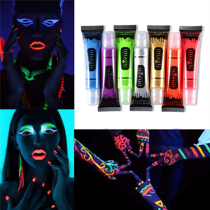 maquillaje neon fluorescente cara