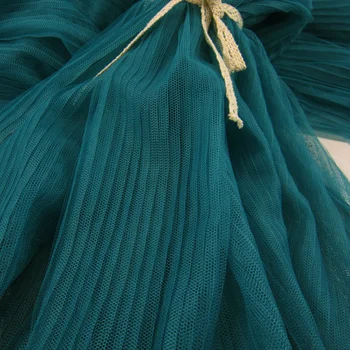 5 Meters 155CM 61" Wide peacock blue Crumple Pleated Mesh Fabric Solid Wedding Dress Clothes Materials LX86 1/0.5
5 Meters 155CM 61" Wide peacock blue Crumple Pleated Mesh Fabric Solid Wedding Dress Clothes Materials LX86 1/0.5