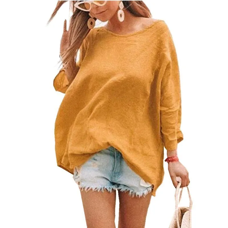 Casual Cotton Linen Shirts Blouse Women Nine Quarter O-Neck Loose Blusas Plus Size 4XL Yellow Ladies Tops Summer Autumn 2019
Casual Cotton Linen Shirts Blouse Women Nine Quarter O-Neck Loose Blusas Plus Size 4XL Yellow Ladies Tops Summer Autumn 2019
