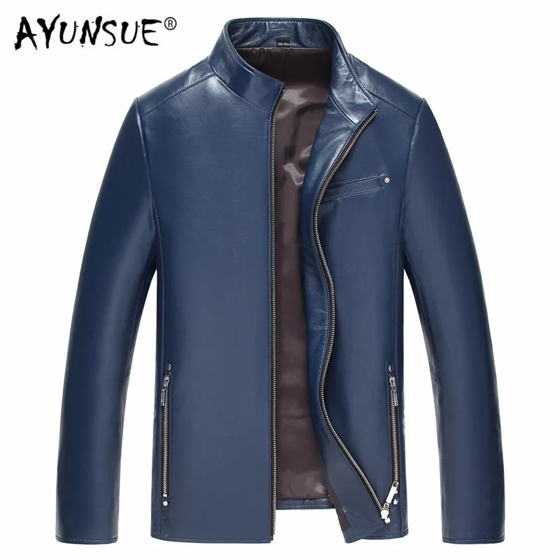 AYUNSUE 2019 Short Genuine Leather Jacket 100% Sheepskin Coat Men's Windbreaker Spring Autumn Slim Leather Jackets 81Y1908 YY260
AYUNSUE 2019 Short Genuine Leather Jacket 100% Sheepskin Coat Men's Windbreaker Spring Autumn Slim Leather Jackets 81Y1908 YY260