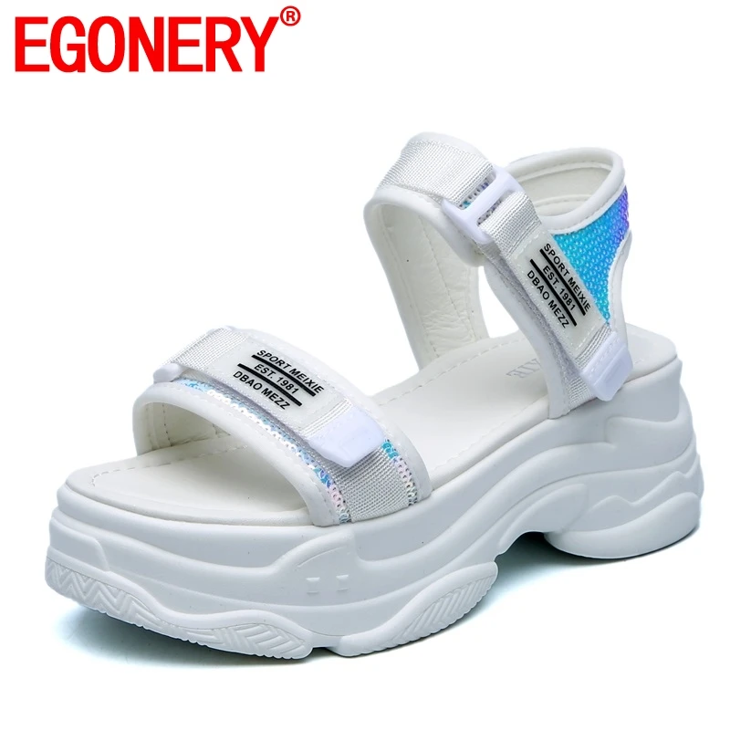 EGONERY Sports style pigskin leather lining sneakers leisure campus students woman sandals summer 6cm high heels girl shoes
EGONERY Sports style pigskin leather lining sneakers leisure campus students woman sandals summer 6cm high heels girl shoes