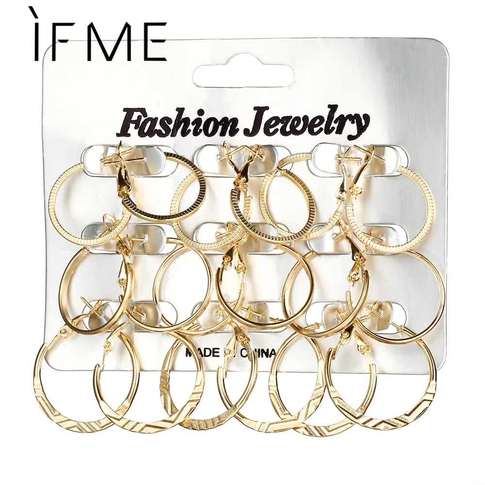 IF ME New Design 9 pairs/Lot Oversize Carved Gold Silver Color Round Drop Earring For Women Boho Elegant Brincos
IF ME New Design 9 pairs/Lot Oversize Carved Gold Silver Color Round Drop Earring For Women Boho Elegant Brincos