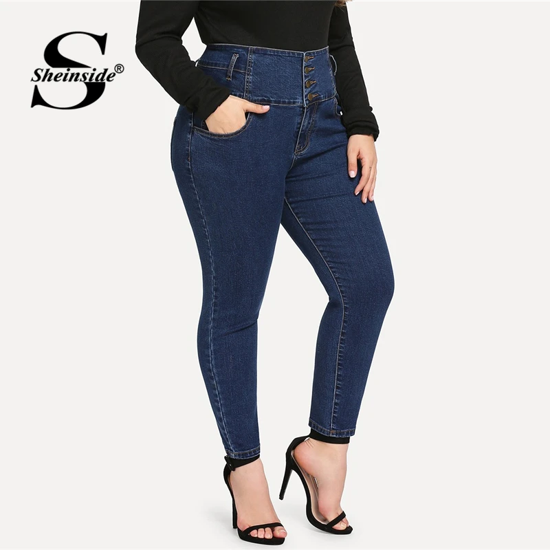 Sheinside Plus Size Single Breasted High Waist Skinny Pants Women 2019 Spring Casual Double Pocket Jeans Solid Stretchy Pants
Sheinside Plus Size Single Breasted High Waist Skinny Pants Women 2019 Spring Casual Double Pocket Jeans Solid Stretchy Pants