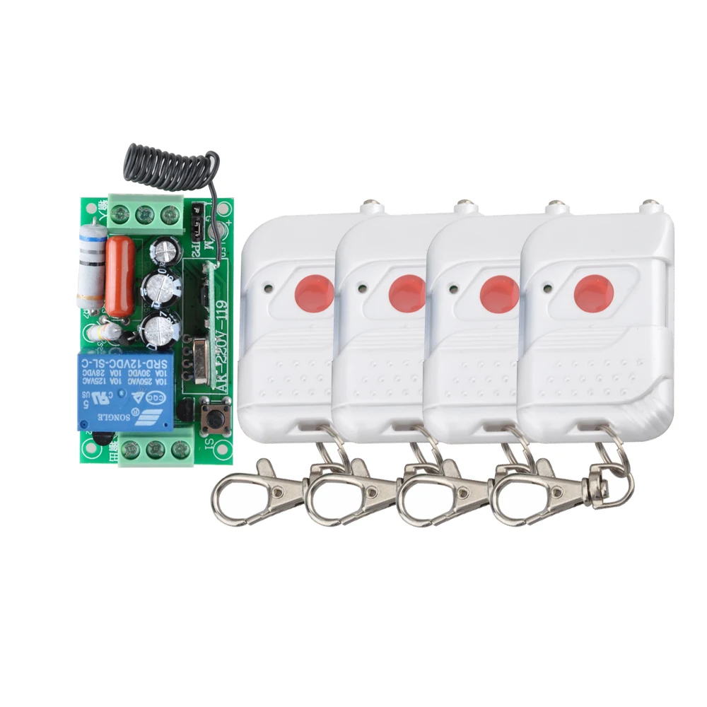 AC 220V 1CH 10A RF Wireless Remote Control Lighting Switch Light Lamp LED SMD ON OFF Learning Code Receiver 433.92Mhz
AC 220V 1CH 10A RF Wireless Remote Control Lighting Switch Light Lamp LED SMD ON OFF Learning Code Receiver 433.92Mhz