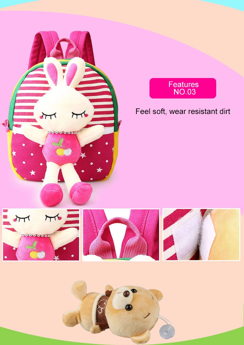 Korean Style Children Toddler Cartoon Stuffed Plush Backpacks baby girls boys cute toys schoolbag backpack (8)