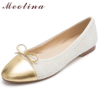 Meotina Women Ballet Flats Shoes Natural Genuine Leather Bow Flat Loafers Shoes Mixed Colors Round Toe Boat Shoes Female Size 40
Meotina Women Ballet Flats Shoes Natural Genuine Leather Bow Flat Loafers Shoes Mixed Colors Round Toe Boat Shoes Female Size 40