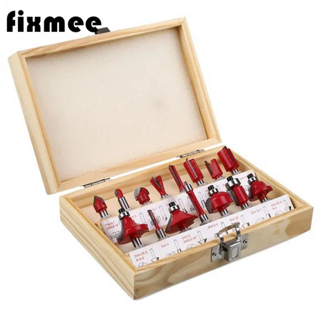 15PCS 1/4" Professional Shank Tungsten Carbide Router Bit Set Wood Case tool kit Milling Cutter Router bit set 6.35mm
15PCS 1/4" Professional Shank Tungsten Carbide Router Bit Set Wood Case tool kit Milling Cutter Router bit set 6.35mm