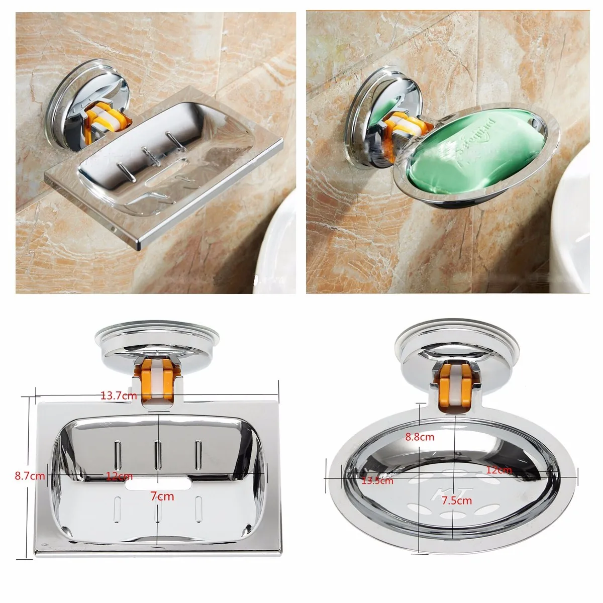 Stainless Steel Round/Square Soap Dish Holder Basket Shape Plated Classic Bathroom Shower Sink Suction Cup for Home Decorate
Stainless Steel Round/Square Soap Dish Holder Basket Shape Plated Classic Bathroom Shower Sink Suction Cup for Home Decorate