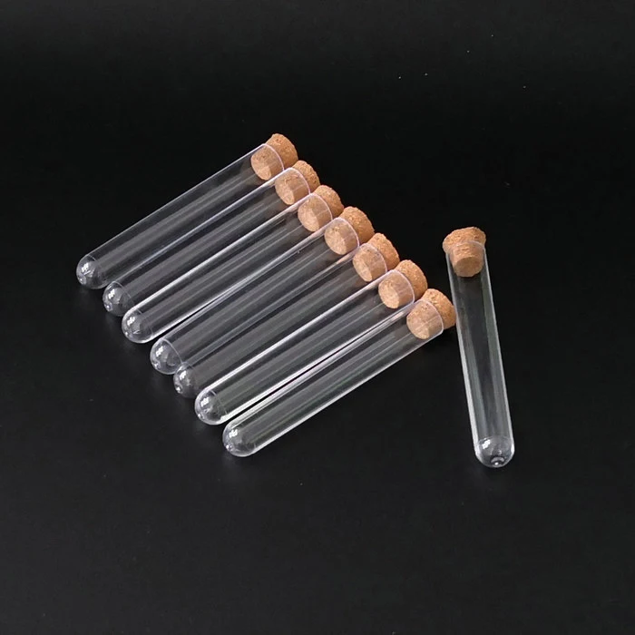 100pcs/lot 12x75mm size laboratory Plastic Test Tube With Cork Stopper for school lab experiment
100pcs/lot 12x75mm size laboratory Plastic Test Tube With Cork Stopper for school lab experiment