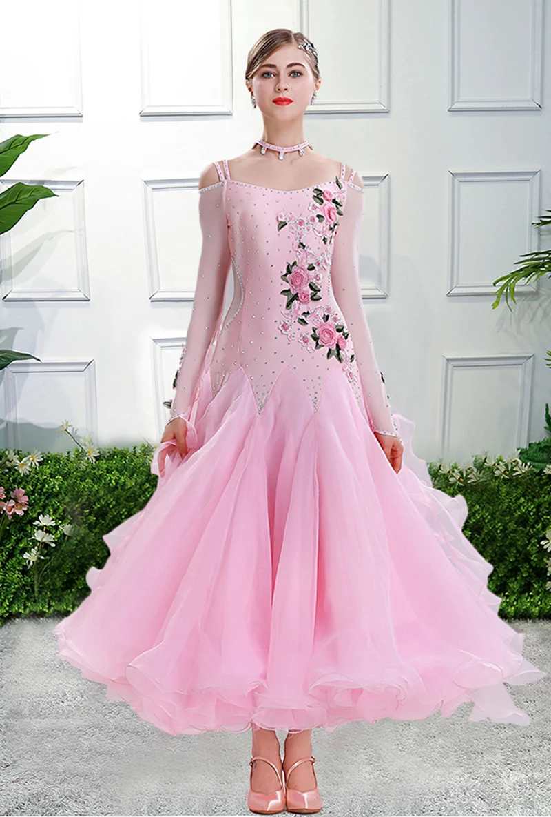 Standard Ballroom Dresses Women High Quality Long Sleeve Ballroom Dancing Costume Women Waltz Ballroom Competition Dance Dress
Standard Ballroom Dresses Women High Quality Long Sleeve Ballroom Dancing Costume Women Waltz Ballroom Competition Dance Dress