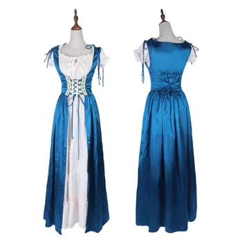 Large Size S-5XL Medieval Dress For Women Gothic Vintage Noble Female Cosplay Costume Blue/White Long Fancy Dress 2 Peice Sets
Large Size S-5XL Medieval Dress For Women Gothic Vintage Noble Female Cosplay Costume Blue/White Long Fancy Dress 2 Peice Sets