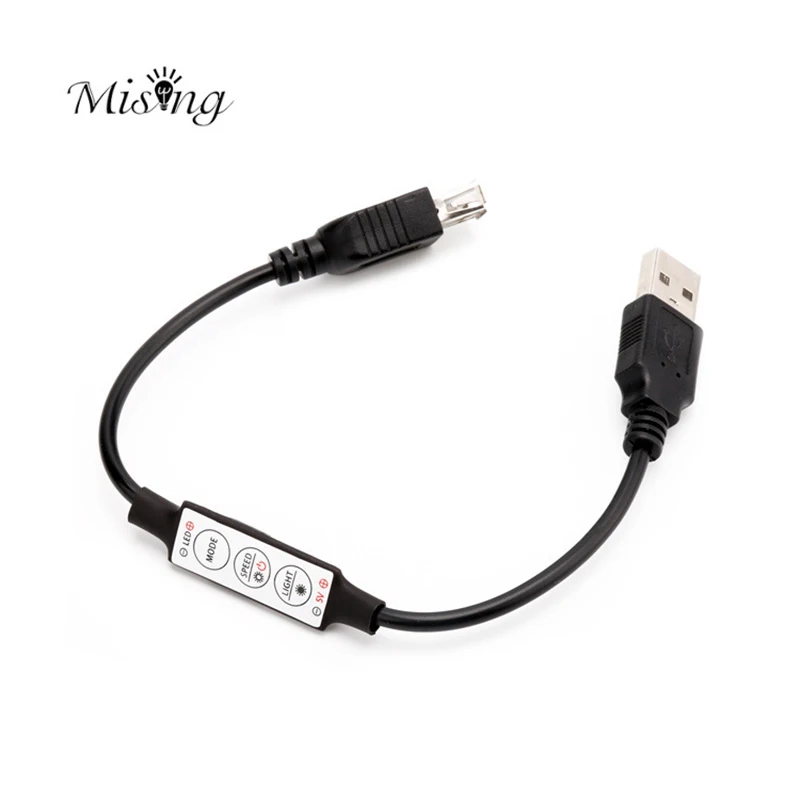 Mising 3 Keys Mini USB LED Controller Brightness Dimmer DC5V 6A 30W Remote Control for 5050 3528 Single Color Strip Light
Mising 3 Keys Mini USB LED Controller Brightness Dimmer DC5V 6A 30W Remote Control for 5050 3528 Single Color Strip Light
