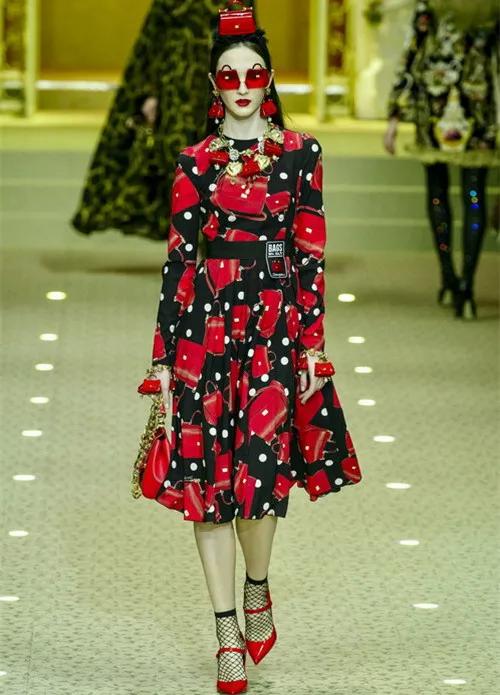 Fashion women long sleeve A line dress NEW 2018 spring summer runway print dresses Chic elegant dress S318
Fashion women long sleeve A line dress NEW 2018 spring summer runway print dresses Chic elegant dress S318