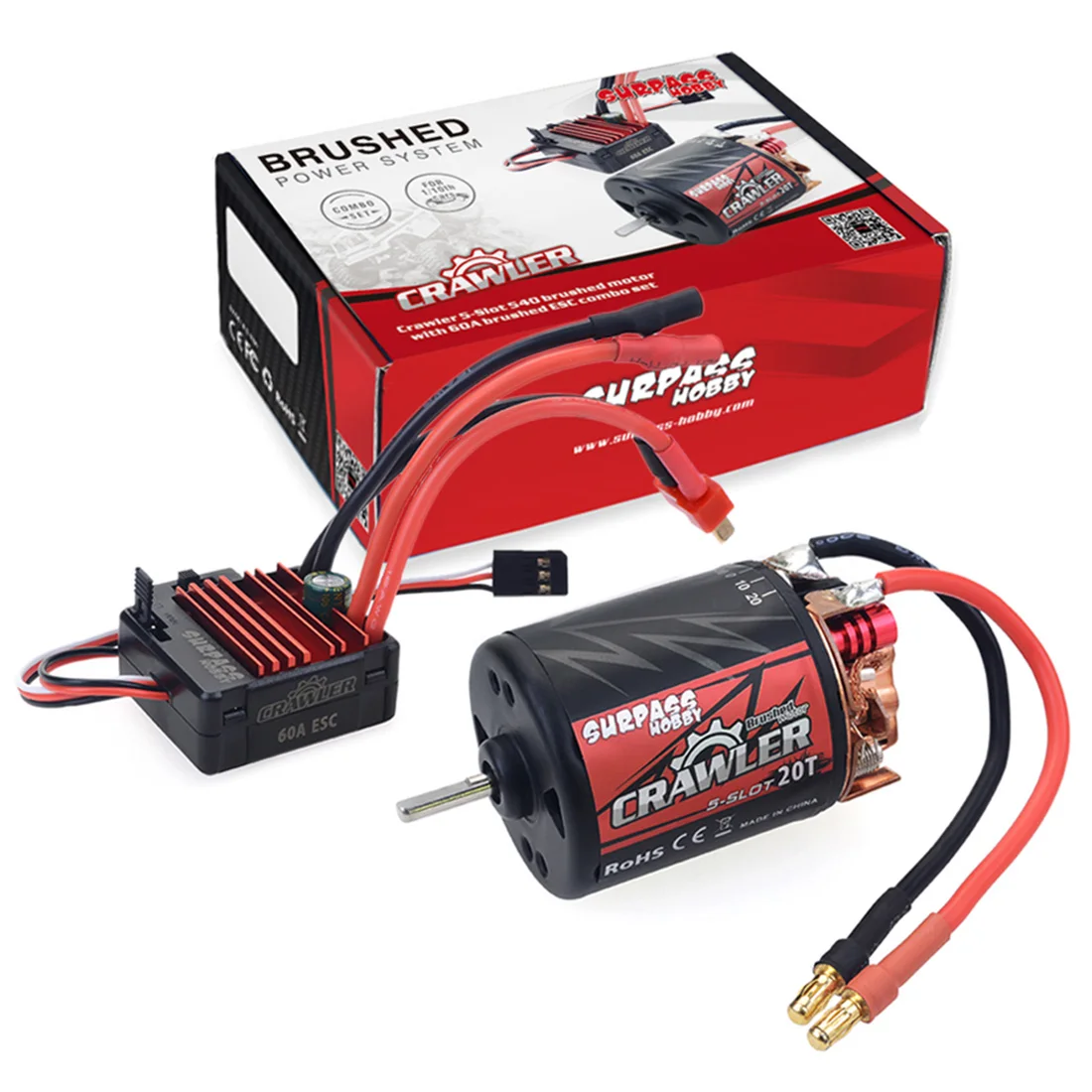 SURPASS 540 20T Brushed Motor with 60A ESC Combo Set for HSP HPI Tamiya FS Kyosho TRAXXAS Yokomo WLtoys 1/10 RC Car
SURPASS 540 20T Brushed Motor with 60A ESC Combo Set for HSP HPI Tamiya FS Kyosho TRAXXAS Yokomo WLtoys 1/10 RC Car