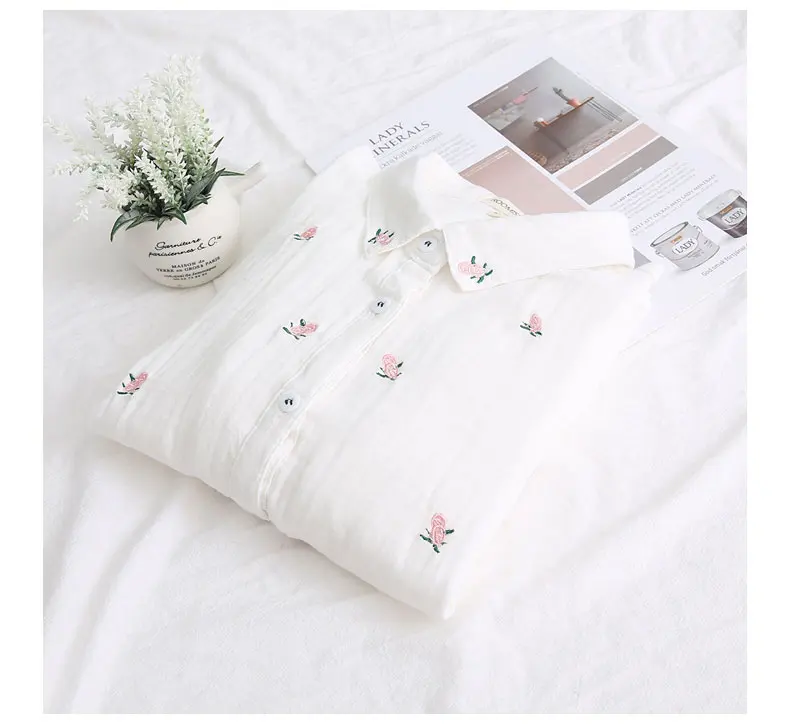 floral embroidery cotton yarn shirt white long sleeve blouse female spring autumn
floral embroidery cotton yarn shirt white long sleeve blouse female spring autumn