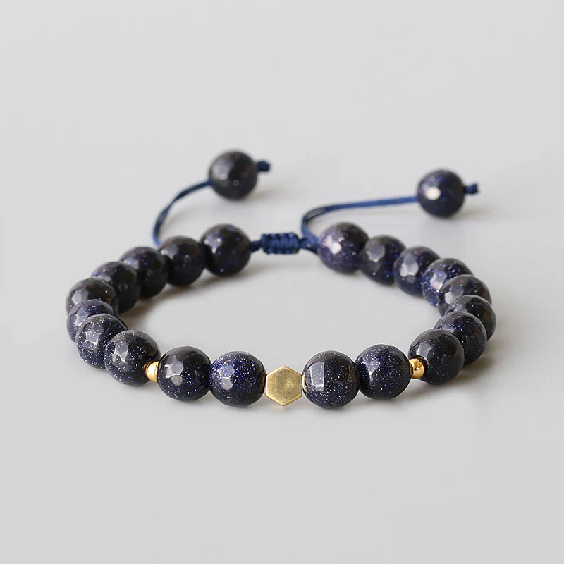 Blue Sandstone Beads Silver Golden Hexagon Charm Adjustable Bracelet For Women Yoga Chakra Wholesale Reikinn Design
Blue Sandstone Beads Silver Golden Hexagon Charm Adjustable Bracelet For Women Yoga Chakra Wholesale Reikinn Design