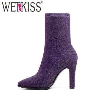 WETKISS Latest Model Sexy Woman Sock Boot Lady High Heels Ankle Boot Pointy toe Female Autumn Footwear Women Shoe Big Size 34-43
WETKISS Latest Model Sexy Woman Sock Boot Lady High Heels Ankle Boot Pointy toe Female Autumn Footwear Women Shoe Big Size 34-43