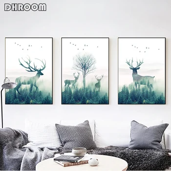Forest Landscape Wall Art Canvas Poster and Print Flying Bird Deer Canvas Painting Nordic Style Picture for Living Room Decor
Forest Landscape Wall Art Canvas Poster and Print Flying Bird Deer Canvas Painting Nordic Style Picture for Living Room Decor
