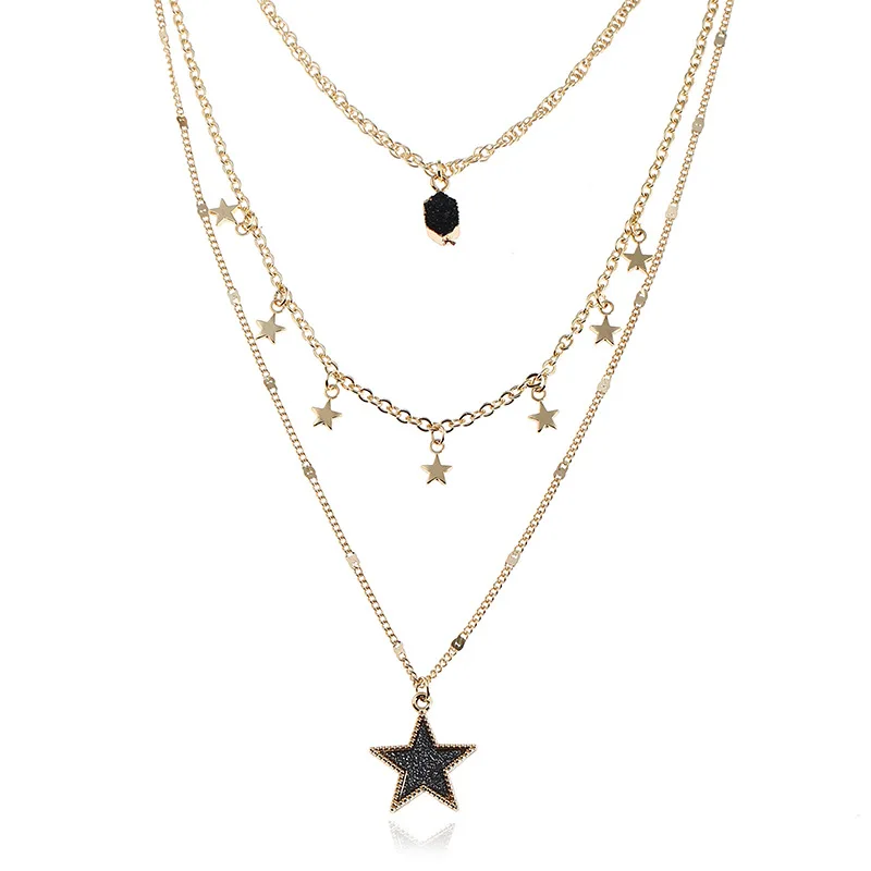 Vintage Multi-layer Star Pendant Necklaces For Women Gold Color Popular Elements Multi-chain Pendant Necklace Jewelry
Vintage Multi-layer Star Pendant Necklaces For Women Gold Color Popular Elements Multi-chain Pendant Necklace Jewelry