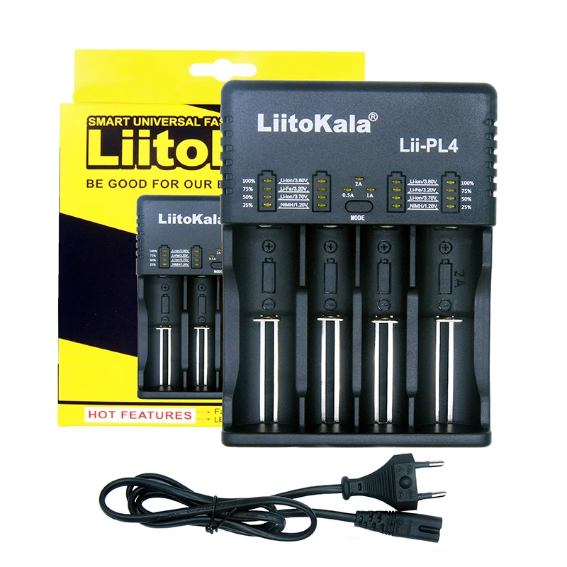 Liitokala Lii-PD4 lii-PL4 Lii-202 Iii-402 3.7V 18650 18350 21700 20700B 20700 26650 1.2V AA AAA NiMH lithium battery Charger 
Liitokala Lii-PD4 lii-PL4 Lii-202 Iii-402 3.7V 18650 18350 21700 20700B 20700 26650 1.2V AA AAA NiMH lithium battery Charger