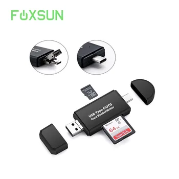 

SD/Micro SD Card Reader, USB Type C Micro USB OTG Adapter and USB 2.0 Portable Memory Card Reader for SDXC, SDHC, SD, MMC, RS-MM