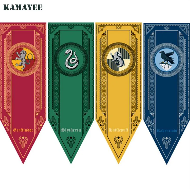 48cmx150cm Harry Potter Gryffindor Hufflepuff Slytherin Flag Hogwarts College Flags Home Decor Polyester Hanging Banner
48cmx150cm Harry Potter Gryffindor Hufflepuff Slytherin Flag Hogwarts College Flags Home Decor Polyester Hanging Banner