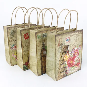 12pcs Birthday Party Gift Bag for Guests Flower Tower Statue of Liberty Brown Kraft Paper Bag with Handle Vintage Shopping Bags
12pcs Birthday Party Gift Bag for Guests Flower Tower Statue of Liberty Brown Kraft Paper Bag with Handle Vintage Shopping Bags