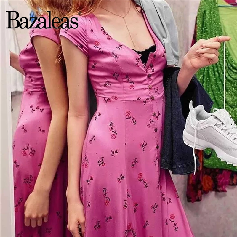 Women Dresses Slim Fashion Dress Pink Floral Print Split vestidos Holiday Long Dress Casual Front Center Buttons
Women Dresses Slim Fashion Dress Pink Floral Print Split vestidos Holiday Long Dress Casual Front Center Buttons