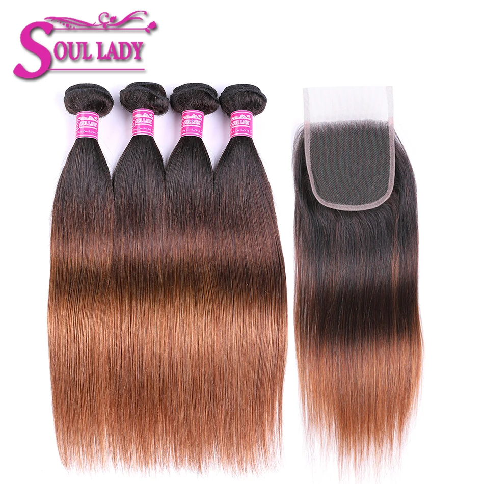 1B/4/30 Ombre Straight Human Hair Bundles With Closure Pre-Colored Peruvian Hair Weave 4 Bundles With Closure Non Remy 5Pcs/Lot
1B/4/30 Ombre Straight Human Hair Bundles With Closure Pre-Colored Peruvian Hair Weave 4 Bundles With Closure Non Remy 5Pcs/Lot