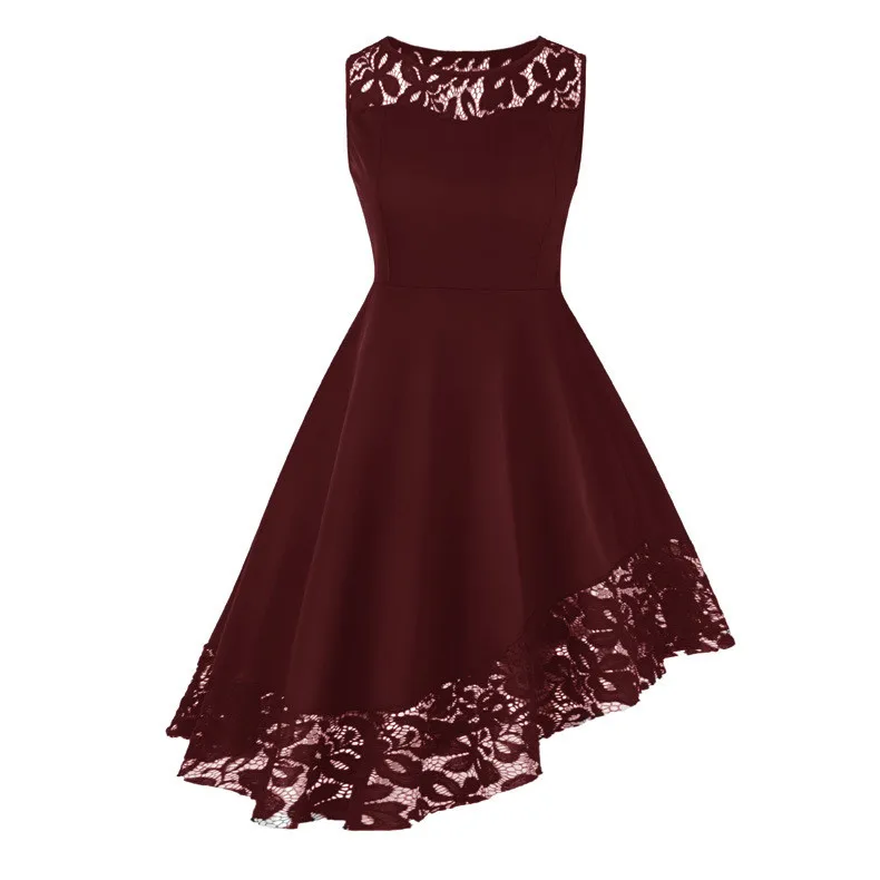 Summer Womens Fashion Plus Size Vintage Solid Lace Asymmetrical Sleeveless Dress O-Neck Formal Work Casual Ladies Elegant Dress
Summer Womens Fashion Plus Size Vintage Solid Lace Asymmetrical Sleeveless Dress O-Neck Formal Work Casual Ladies Elegant Dress