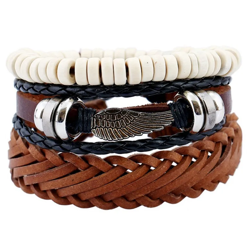 3pcs/set European and American men retro suit wings cowhide bracelet diy bracelet speedpost hot selling jewelry leather bracelet
3pcs/set European and American men retro suit wings cowhide bracelet diy bracelet speedpost hot selling jewelry leather bracelet