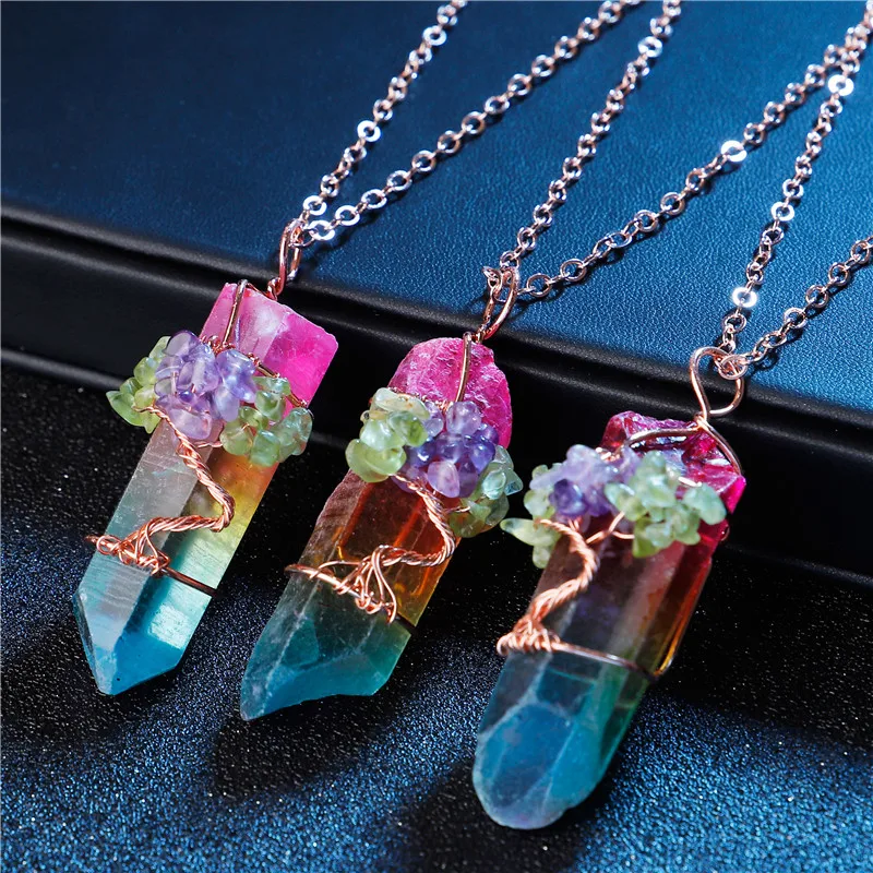 SEDmat 7 chakra rainbow natural stone tree of life pendent necklace for women men handmade cooper wire wrapped jewelry gifts
SEDmat 7 chakra rainbow natural stone tree of life pendent necklace for women men handmade cooper wire wrapped jewelry gifts