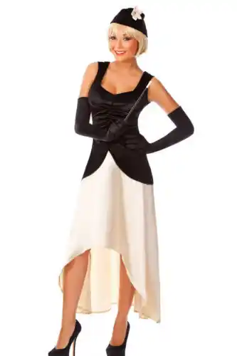 Free Shipping Black Flapper 20s 1920 S Chicago Gangster Fancy Dress Costume Full Outfit