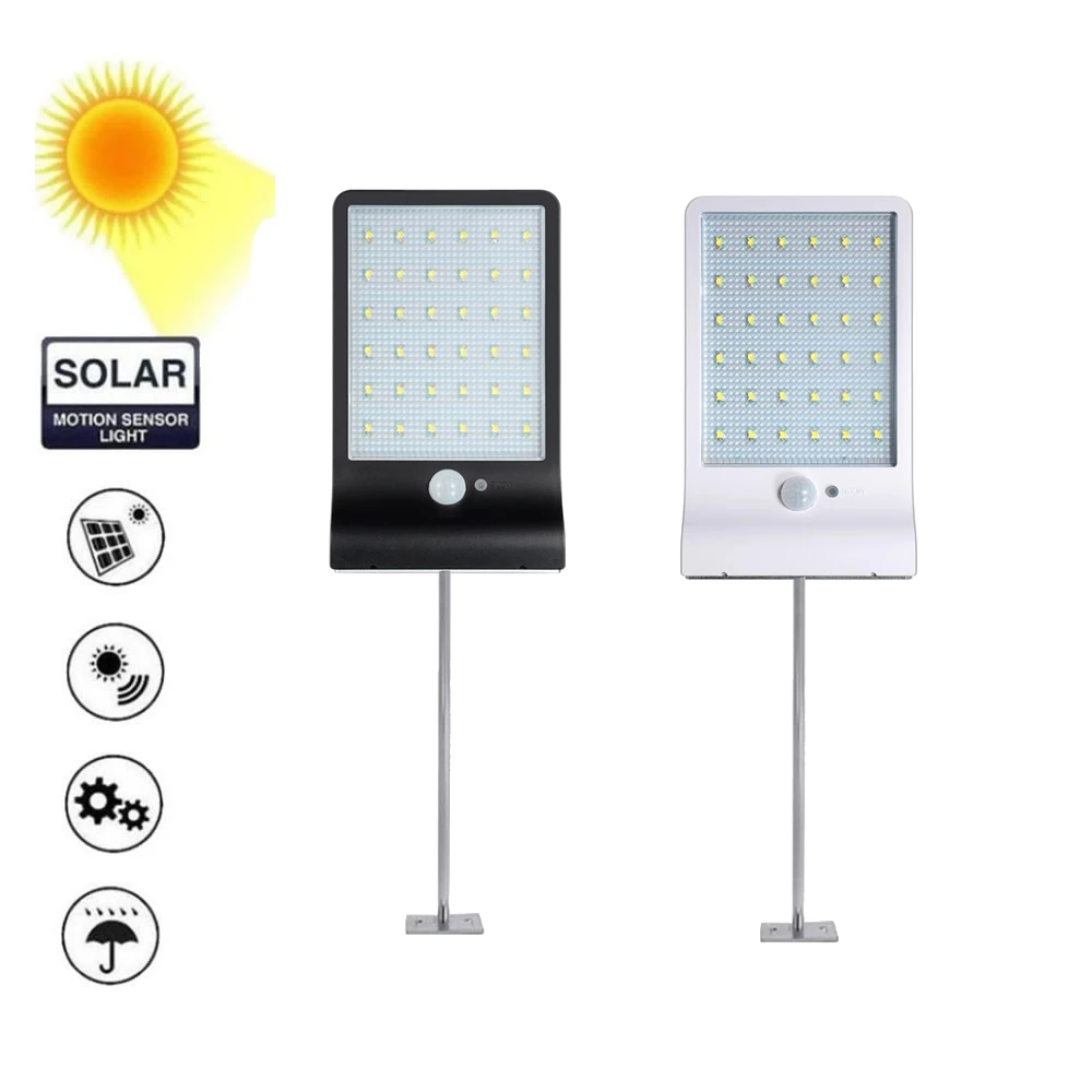 48/36 LED Solar light Wide Angle Motion Sensor 3 mode solar lamp Pathway Garage garden Street wall spot flood Light w metal pole
48/36 LED Solar light Wide Angle Motion Sensor 3 mode solar lamp Pathway Garage garden Street wall spot flood Light w metal pole