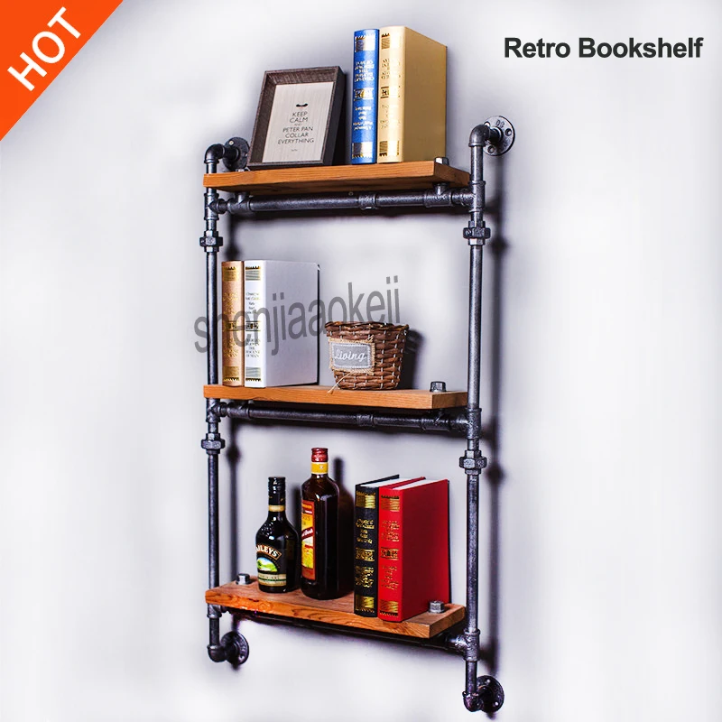 Wall Hanging ThreeTiers Iron Pipe Book Shelf Retro Art Display Shelves Bookcase Decorative Bookshelf Wall storage shelf 1pc
Wall Hanging ThreeTiers Iron Pipe Book Shelf Retro Art Display Shelves Bookcase Decorative Bookshelf Wall storage shelf 1pc