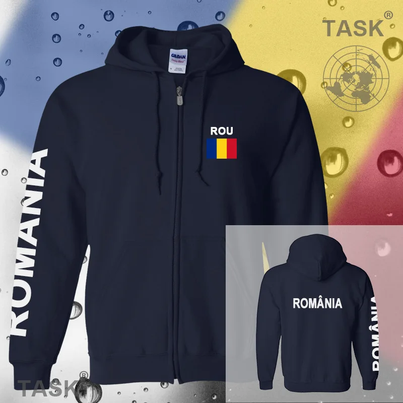 Image Romania Rou mens hoodies and sweatshirt jerseys polo sweat suit streetwear tracksuit nation fleece zipper flag Romanian Spring