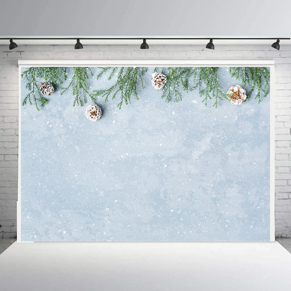 

BEIPOTO Christmas backdrops for photography grey cement Wall Snow Pine ball Photo Background food pictures xmas drops B-193