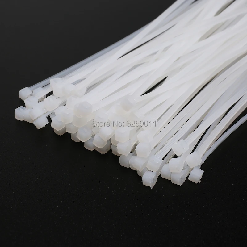 4.8mm x 200mm Natural White Push Mount Zip Cable Tie Pack of 100
