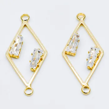10pcs CZ paved Rhombus Pendants 29x13mm, Gold plated Brass, Geometric Charm Pendants with Loops, Lead Nickel Free (GB-501)
10pcs CZ paved Rhombus Pendants 29x13mm, Gold plated Brass, Geometric Charm Pendants with Loops, Lead Nickel Free (GB-501)