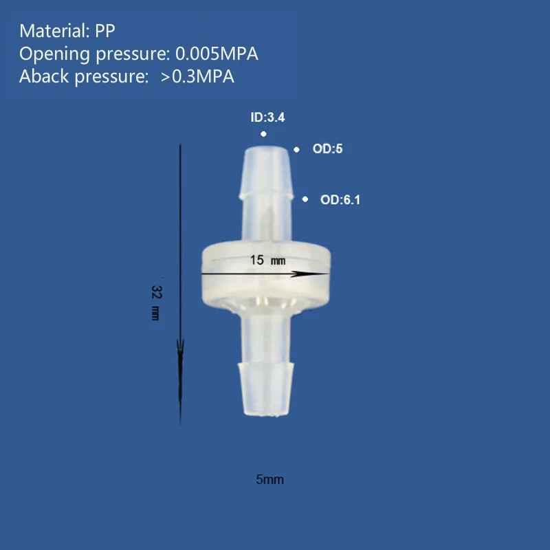Description Picture 5 of item50PCS PP Plastic Aquarium Check Valve /Ozone Non/No Return Valve Prevent Water Back to Pump Size 3mm, 4mm,5mm,6mm,8mm,10mm,12mm