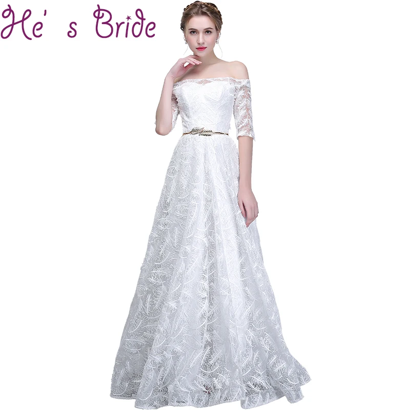 Evening Dress Elegant White Boat Neck Half Sleeves Lace Up Back A Line Floor Length Tulle Lace Feather Party Prom Dress
Evening Dress Elegant White Boat Neck Half Sleeves Lace Up Back A Line Floor Length Tulle Lace Feather Party Prom Dress