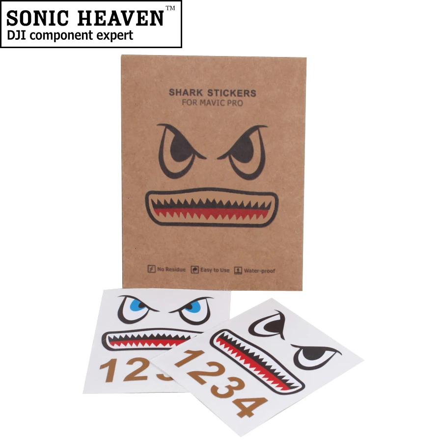 2 Sets Camera Drone Body Skin Cool Shark Face 3M Stickers Decals w/ Battery Number Sticker for DJI Mavic Pro / Air / Spark
2 Sets Camera Drone Body Skin Cool Shark Face 3M Stickers Decals w/ Battery Number Sticker for DJI Mavic Pro / Air / Spark