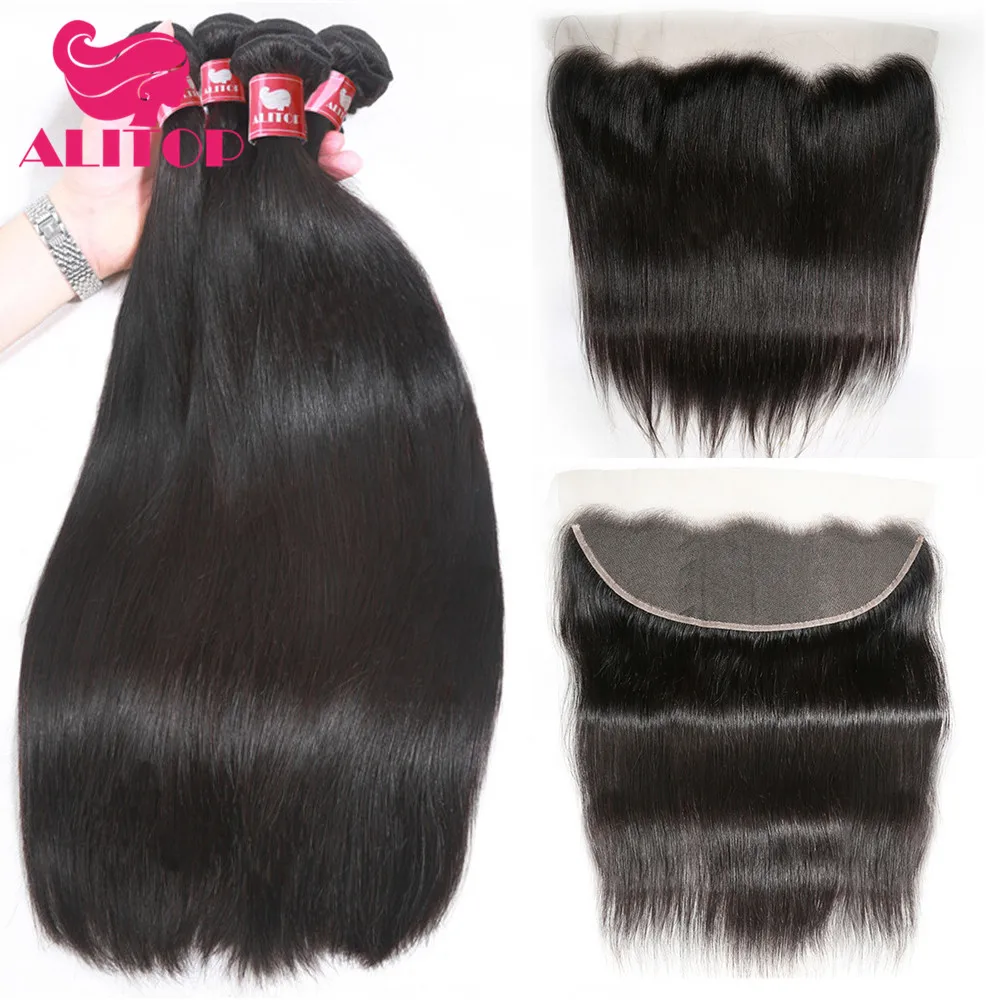 ALITOP Hair Straight Human Hair Bundles With Closure Brazilian Remy Hair Bundles Weave With 13X4 Lace Frontal Closure For Woman
ALITOP Hair Straight Human Hair Bundles With Closure Brazilian Remy Hair Bundles Weave With 13X4 Lace Frontal Closure For Woman