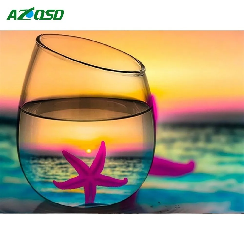 AZQSD Diamond Painting Landscape Full Round Diamond Mosaic Cross Stitch Home Decoration Sea Star Wall Art Paint With Diamonds
AZQSD Diamond Painting Landscape Full Round Diamond Mosaic Cross Stitch Home Decoration Sea Star Wall Art Paint With Diamonds