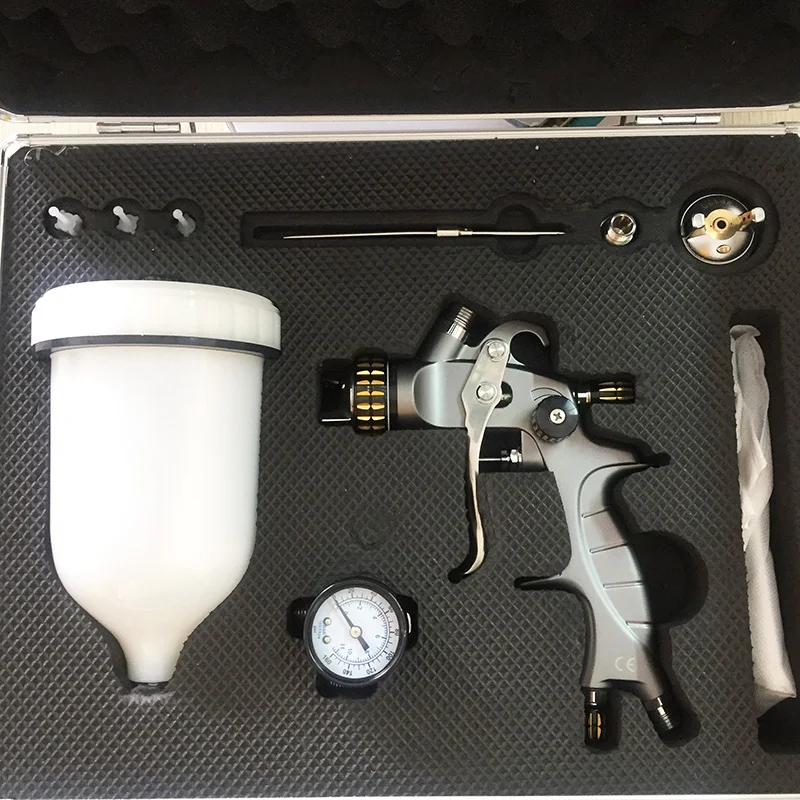 SAT1215 air spray paint gun gravity feed stainless spray hvlp gun sets nozzle 1.3mm and 1.7mm chrome paint spray gun airbrush
SAT1215 air spray paint gun gravity feed stainless spray hvlp gun sets nozzle 1.3mm and 1.7mm chrome paint spray gun airbrush