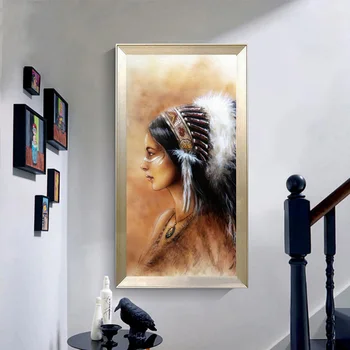 Wall Decoration Canvas Painting, Modern Noble Feather Art Posters Prints On Canvas Indian Portrait Pictures for Living Room Wall
Wall Decoration Canvas Painting, Modern Noble Feather Art Posters Prints On Canvas Indian Portrait Pictures for Living Room Wall
